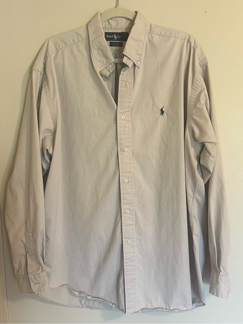 Ralph Lauren Men's Button-Down Shirt in Light Beige Khaki
